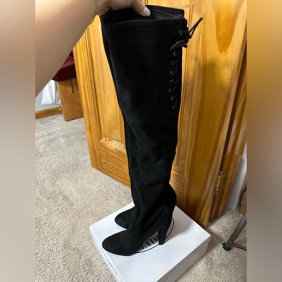 Steve Madden GLEEMER over knee boots w laces in the back so 7.5 GREAT CONDITION - Picture 4 of 7